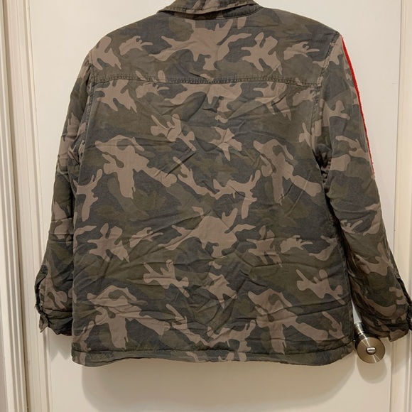 Vintage Havana Faux Fur-Lined Track Stripe Camo Women’s Jacket. - Picture 2 of 10